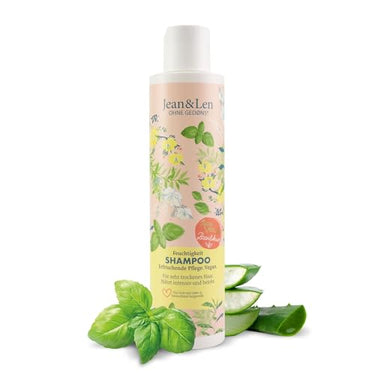 Jean & Len Feuchtigkeit Shampoo Aloe Vera & Basilikum, für sehr trockenes Haar, nährt intensiv und belebt, frischer Duft Shampoo ohne Silikone & Parabene, vegan, 300 ml im Sale